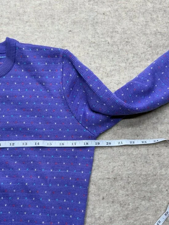 Vintage 80s Meister Purple Long Sleeve Crewneck Sweater Small Stranger Things - Picture 7 of 8